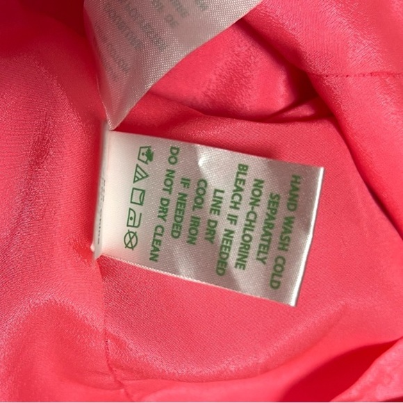 lilly pulitzer Junie Shift Dress Coral Reef neon pink gold deep v neck preppy - Picture 5 of 6